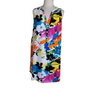 Jams World Popover Style Dress Size XL Multicolor Floral "Symphony" Print